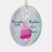 パーソナライズなくるみ割りのオーナメント-花か天使 セラミックオーナメント (右)