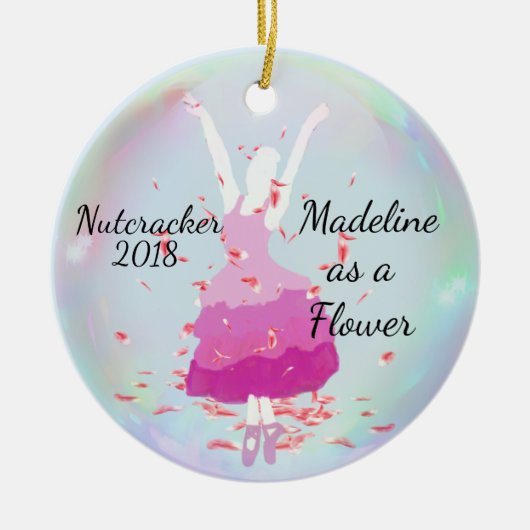 パーソナライズなくるみ割りのオーナメント-花か天使 セラミックオーナメント (正面)