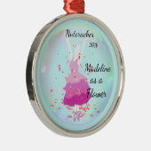 パーソナライズなくるみ割りのオーナメント-花 メタルオーナメント (右)