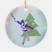 パーソナライズなくるみ割りのオーナメント-軍の人形 セラミックオーナメント (裏面)