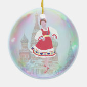 パーソナライズなくるみ割りのオーナメント- Trepakかロシア語 セラミックオーナメント (裏面)