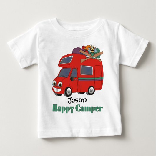 パーソナライズなご機嫌な人のTシャツ ベビーTシャツ (正面)