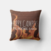 パーソナライズなご機嫌な人|の素朴な木製のキャンプファイヤー クッション (裏面)