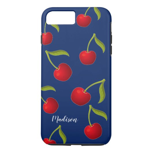 パーソナライズなさくらんぼの電話箱Navr Case-Mate iPhoneケース (裏面)