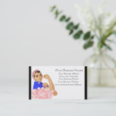 パーソナライズなすごいSoaper Rosieのピンクの石鹸の泡 名刺 (スタンド正面)