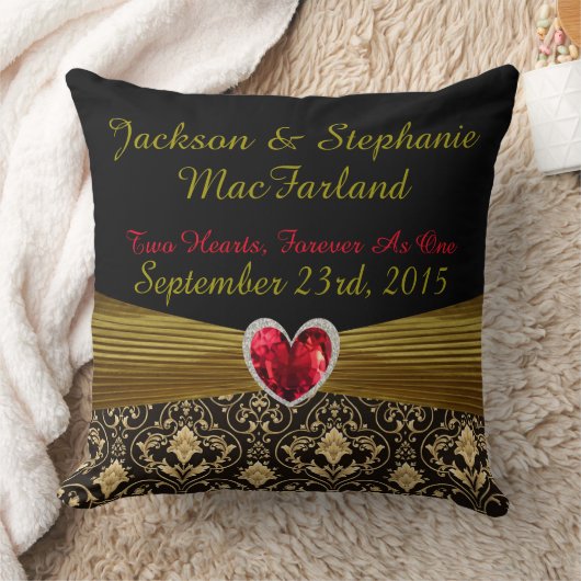 パーソナライズなたった今結婚しましたの結婚祝いの枕 クッション (ブランケット)