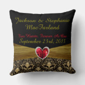 パーソナライズなたった今結婚しましたの結婚祝いの枕 クッション (裏面)