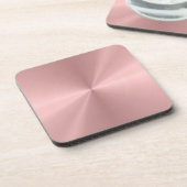 パーソナライズなばら色の金ゴールドの金属放射状の質 コースター (左側)