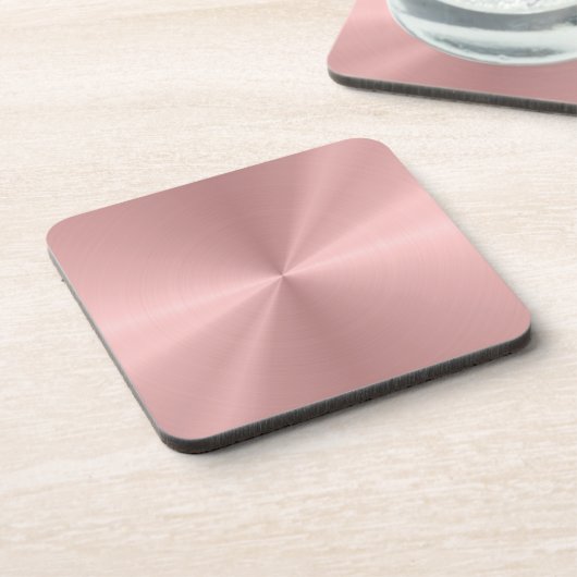 パーソナライズなばら色の金ゴールドの金属放射状の質 コースター (左側)