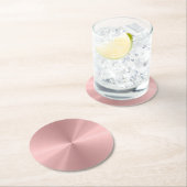 パーソナライズなばら色の金ゴールドの金属放射状の質 ラウンドペーパーコースター (インサイチュ)