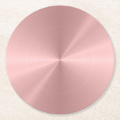 パーソナライズなばら色の金ゴールドの金属放射状の質 ラウンドペーパーコースター (正面)