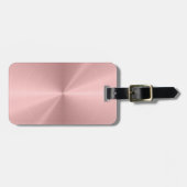 パーソナライズなばら色の金ゴールドの金属放射状の質 ラゲッジタグ (正面横)