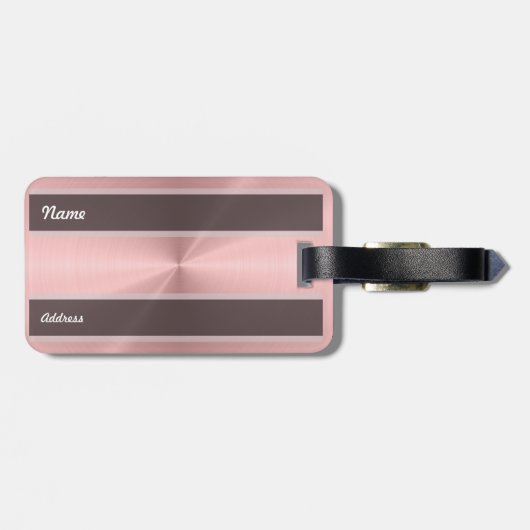 パーソナライズなばら色の金ゴールドの金属放射状の質 ラゲッジタグ (裏面横)