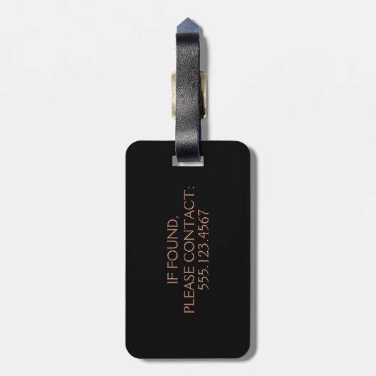 パーソナライズなばら色の金ゴールドは|の黒板に縞で飾ります点を打ちます ラゲッジタグ (裏面縦)