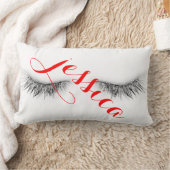 パーソナライズなまつげのデザイン ランバークッション (ブランケット)