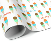 パーソナライズなアイスクリームコーンの包装紙 ラッピングペーパー (ロールコーナー)