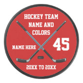 パーソナライズなアイスホッケー用パックあなたの4文字、あなたの色 アイスホッケーパック (正面)