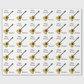 パーソナライズなアコースティックギターの誕生日 ラッピングペーパー (フラット)