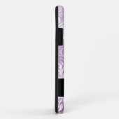 パーソナライズなアザミの紫色及び白い花のダマスク織 Case-Mate iPhoneケース (裏面/右)