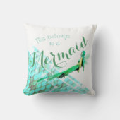 パーソナライズなアメリカ人のMoJoの人魚の枕 クッション (正面)