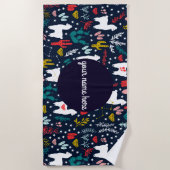 パーソナライズなアルパカのビーチタオル ビーチタオル (正面)