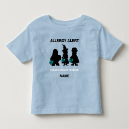 パーソナライズなアレルギー警報ハロウィンのティール(緑がかった色)のカボチャ トドラーTシャツ