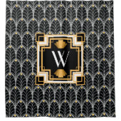 パーソナライズなアールデコのパルメットのヴィンテージの20年代- シャワーカーテン (正面)