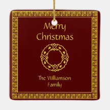 パーソナライズなアールヌーボーの赤のクリスマス