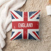 パーソナライズなイギリスの旗の英国国旗のモノグラムの名前 クッション (ブランケット)