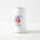 パーソナライズなイギリスは私によってがLovejoyである私に接吻します ビールジョッキ (正面左)