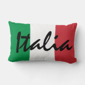 パーソナライズなイタリアのイタリア人の旗 ランバークッション (裏面)