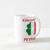 パーソナライズなイタリアン私によってがPetrucciである私に接吻します コーヒーマグカップ (正面右)