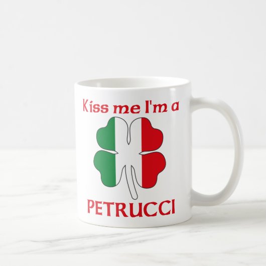 パーソナライズなイタリアン私によってがPetrucciである私に接吻します コーヒーマグカップ (右)