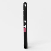 パーソナライズなイニシャル、ピンク、黒い水玉模様の箱 Case-Mate iPhoneケース (裏面/左)
