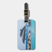 パーソナライズなイルカの荷物のラベル ラゲッジタグ (正面縦)