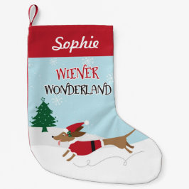 パーソナライズなウインナーの不思議の国 スモールクリスマスストッキング