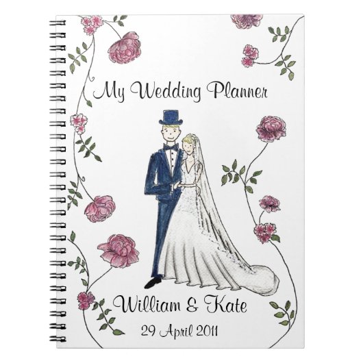 パーソナライズなウェディングプランナーのノート ノートブック (正面)