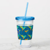 パーソナライズなエレガントでエキゾチックなハチドリ アクリルタンブラー (裏面)