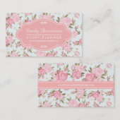 パーソナライズなエレガントでガーリーな花のヴィンテージ 名刺 (正面/裏面)