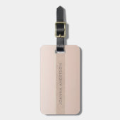 パーソナライズなエレガントでミニマルなばら色の金ゴールドのきらめく ラゲッジタグ (正面縦)