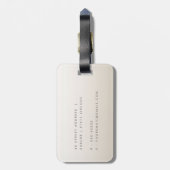 パーソナライズなエレガントでミニマルなばら色の金ゴールドのきらめく ラゲッジタグ (裏面縦)