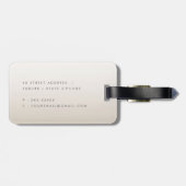 パーソナライズなエレガントでミニマルなばら色の金ゴールドのきらめく ラゲッジタグ (裏面横)