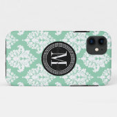 パーソナライズなエレガントで暗く真新しいダマスク織 Case-Mate iPhoneケース (裏面(横))