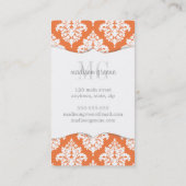 パーソナライズなエレガントなオレンジダマスク織 名刺 (裏面)