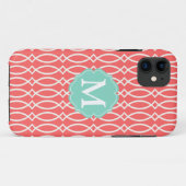 パーソナライズなエレガントな珊瑚のモダンな格子垣 Case-Mate iPhoneケース (裏面(横))