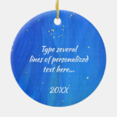 パーソナライズなオオカミは|の青のオオカミを飾ります セラミックオーナメント (裏面)