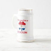 パーソナライズなオランダ語は私によってがSchoonである私に接吻します ビールジョッキ (正面左)