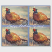 パーソナライズなオンドリのキジ ラッピングペーパー (フラット)