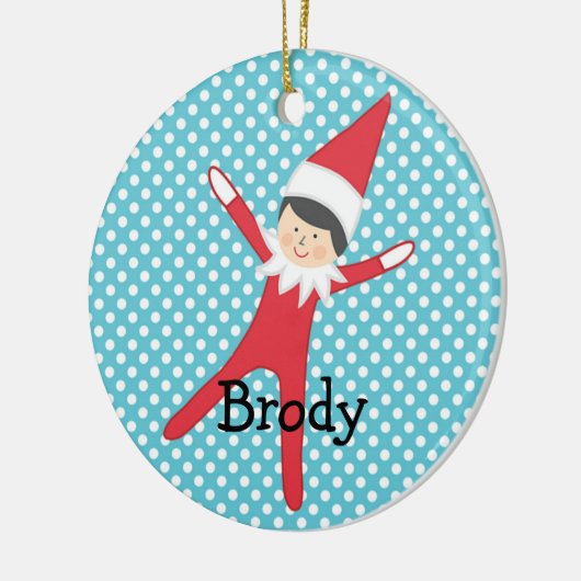 パーソナライズなオーナメントの小妖精や小人 セラミックオーナメント (左)