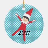パーソナライズなオーナメントの小妖精や小人 セラミックオーナメント (裏面)